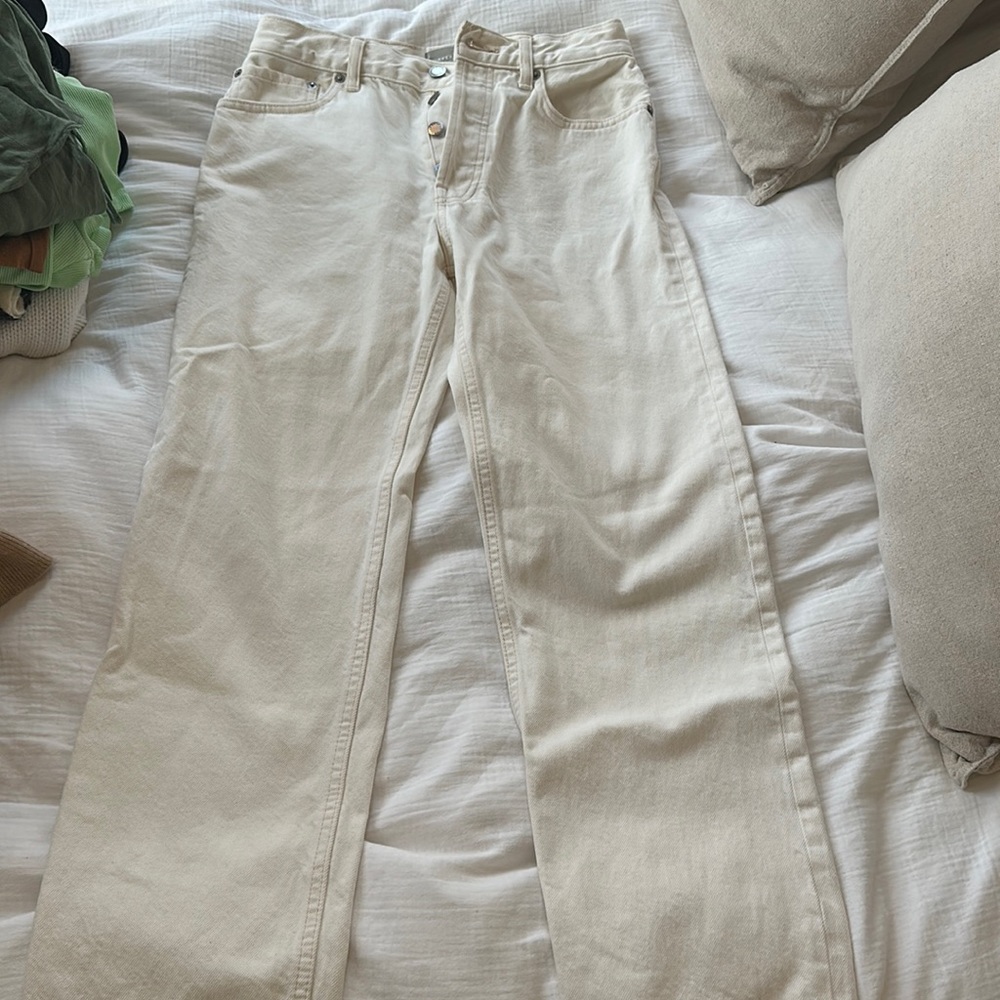 Everlane relaxed straight fit cotton white jeans